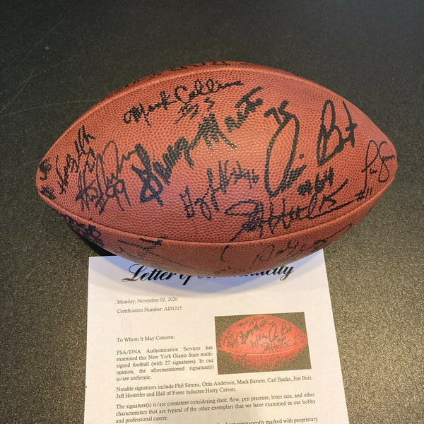 1986 New York Giants Super Bowl Champs Team Signed Wilson NFL Football PSA DNA