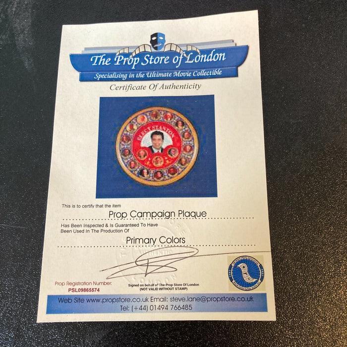 John Travolta Signed Original Authentic Primary Colors Movie Prop JSA COA