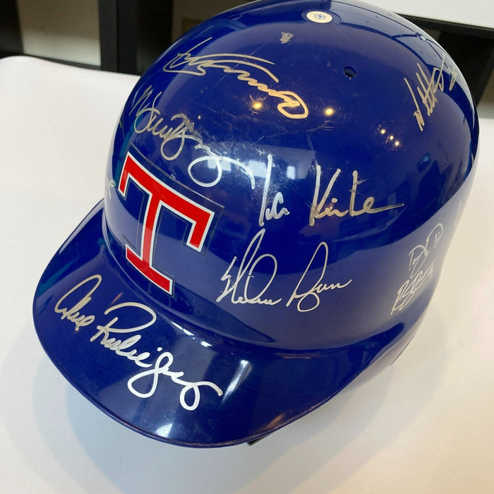 Beautiful Texas Rangers Legends Signed Helmet Nolan Ryan Vladimir Guerrero PSA