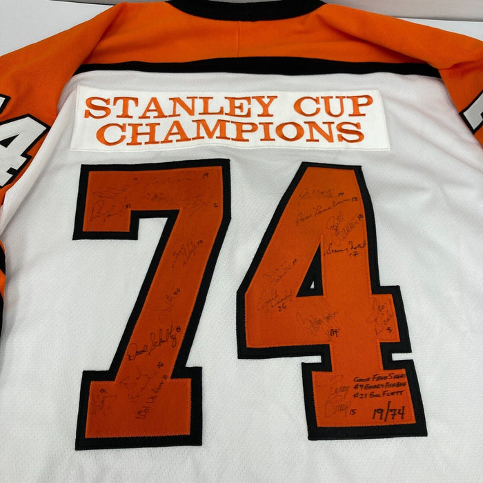 1973-74 Philadelphia Flyers Stanley Cup Champs Team Signed Jersey JSA COA