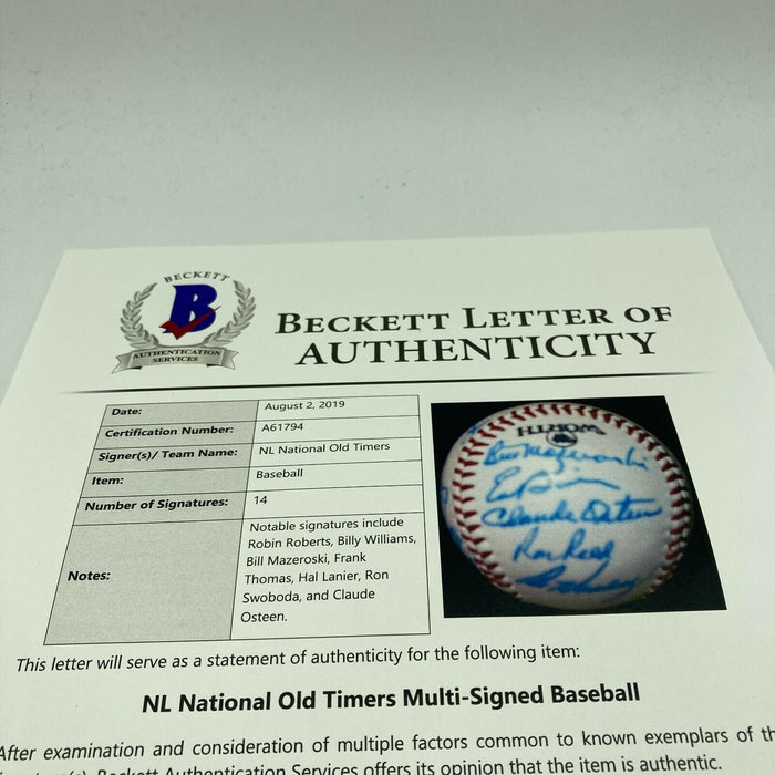 Hall Of Fame Multi Signed Cracker Jack Old Timers Game Baseball Beckett COA