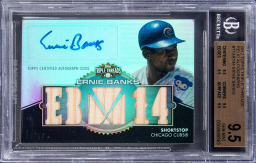 2012 Topps Triple Threads Ernie Banks Auto Game Used Bat BGS 9.5 Gem Mint