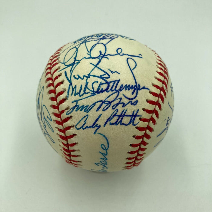 1999 Yankees Team Signed World Series Baseball Derek Jeter Mariano Rivera PSA