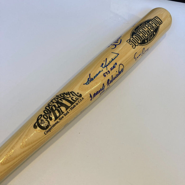 Stunning 500 Home Run Club Signed Bat W/ Inscriptions Willie Mays Hank Aaron JSA