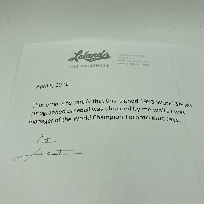 1993 Toronto Blue Jays World Series Champs Team Signed Baseball JSA COA