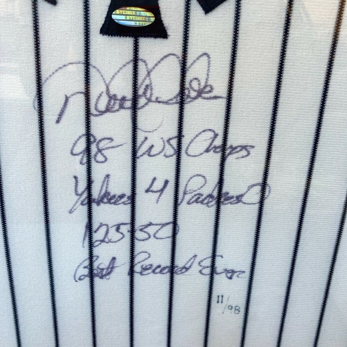 Derek Jeter "1998 W.S Best Record Ever" Signed Inscribed Yankees Jersey Steiner