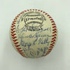 Joe Dimaggio Rube Marquard Frankie Frisch New York Legends Signed Baseball JSA