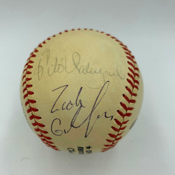 Will Ferrell Zach Galifianakis & Fernando Valenzuela Signed Baseball JSA COA