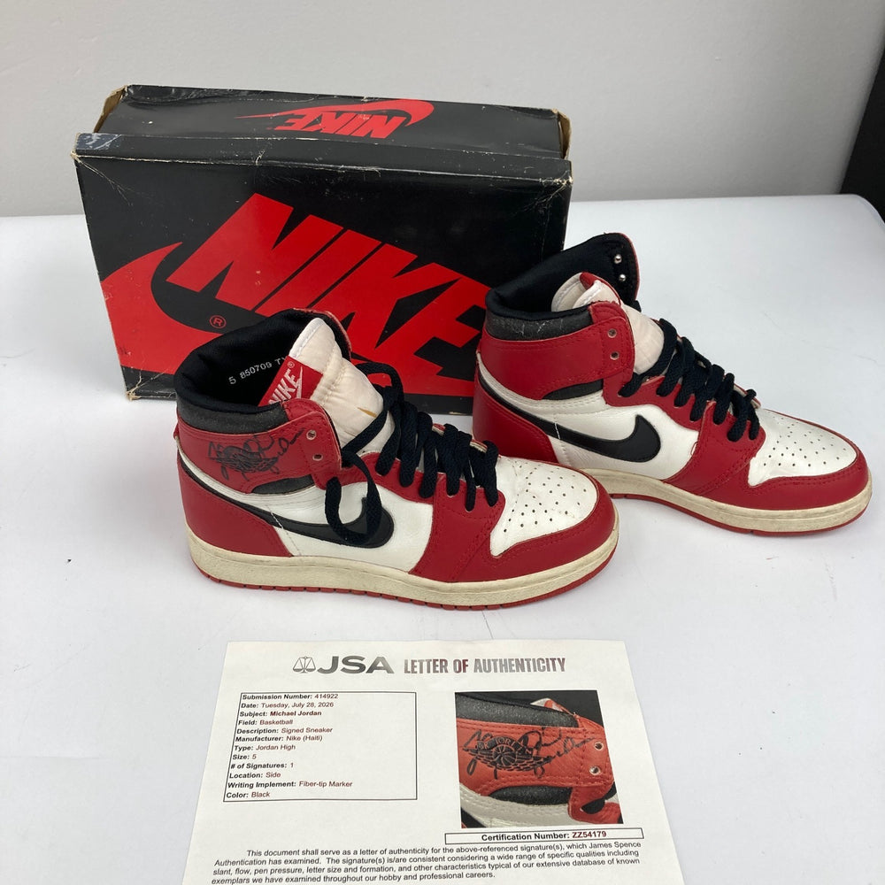 Michael Jordan Signed 1985 Air Jordan 1 Sneakers Shoes JSA COA