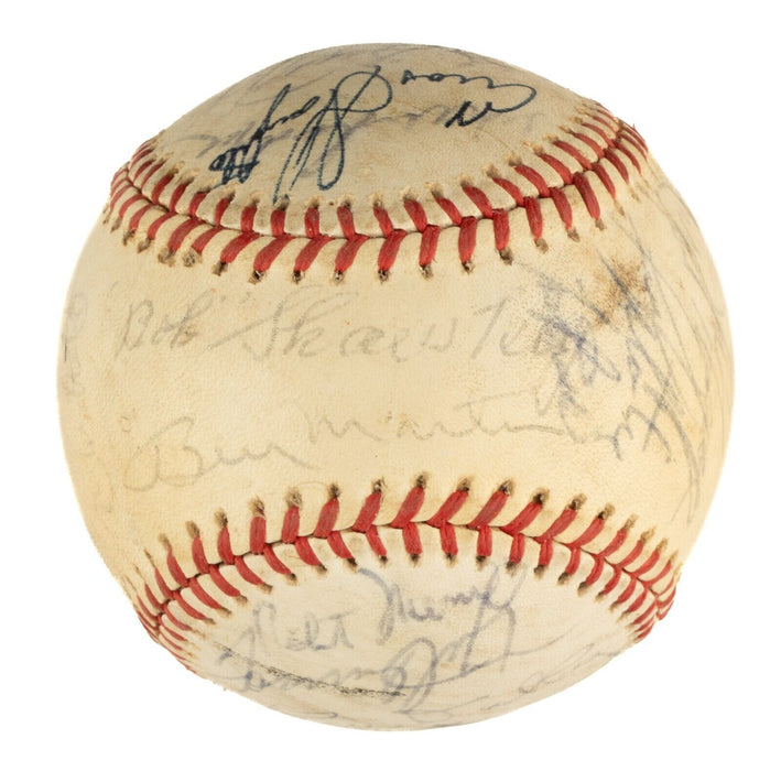 1978 Yankees World Series Champs Team Signed Baseball Thurman Munson JSA COA