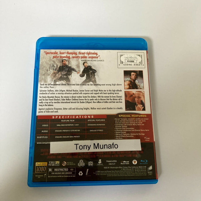 Tony Munafo Signed Stallone Cliffhanger  DVD Movie JSA COA