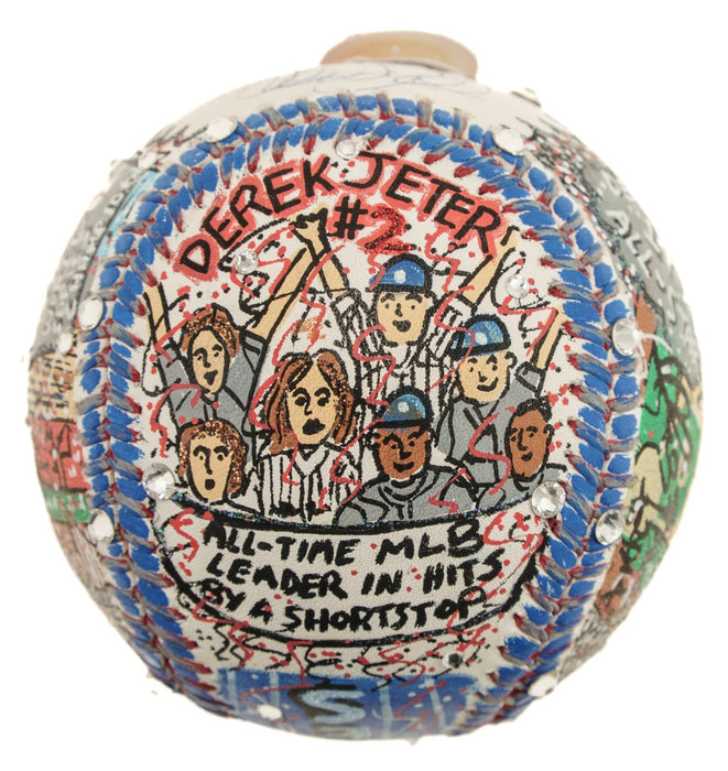 Derek Jeter Signed Charles Fazzino Hand Painted Pop Art Baseball MLB & Steiner