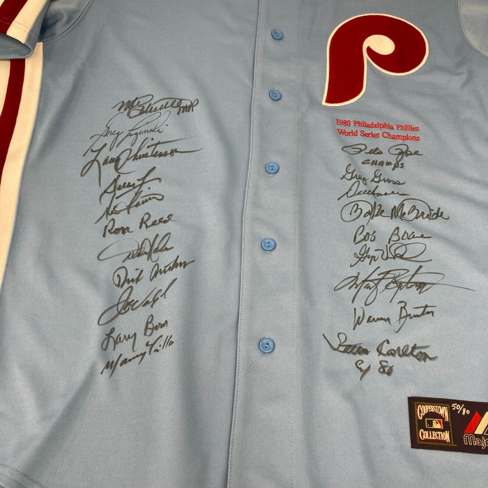 1980 Philadelphia Phillies World Series Champs Team Signed Jersey Beckett COA