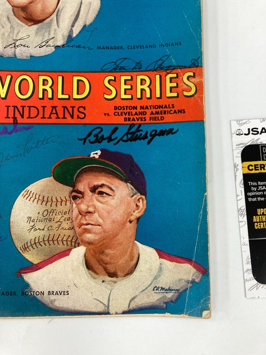 1948 Boston Braves Team Signed Vintage World Series Program JSA COA