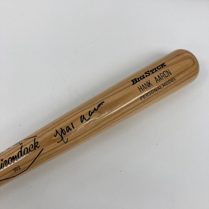 Hank Aaron Signed Adirondack Game Model Baseball Bat JSA COA