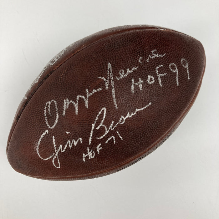 Jim Brown Leroy Kelly Paul Warfield Cleveland Browns HOF Signed Football JSA COA