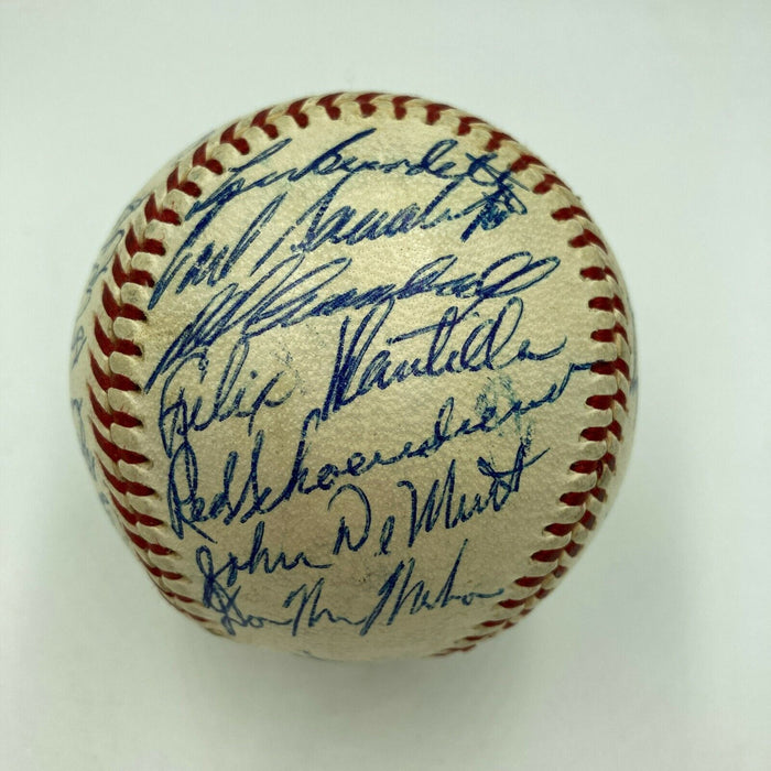 Beautiful 1957 Milwaukee Braves World Series Champs Team Signed Baseball JSA COA