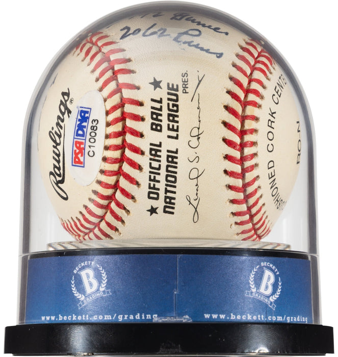 Willie Mays Signed Heavily Inscribed Career STAT Baseball Beckett MINT 9 & JSA