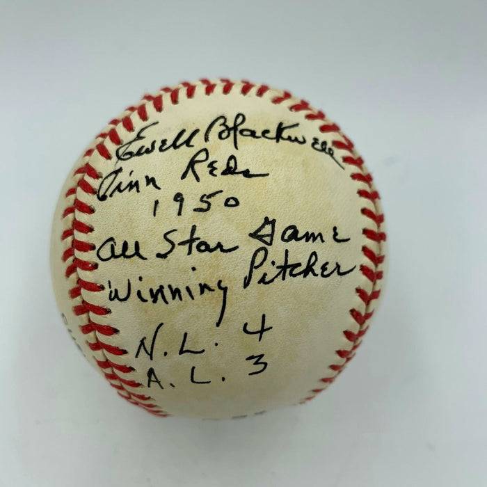 Ewell Blackwell 1950 All Star Game Winning Pitcher Signed Inscribed Baseball JSA