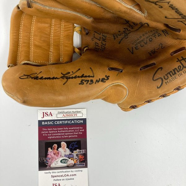 Harmon Killebrew 573 Home Runs Signed 1950's Game Model Baseball Glove JSA COA