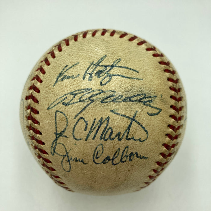 Ernie Banks Ron Santo Billy Williams Chicago Cubs Legends Signed Baseball JSA