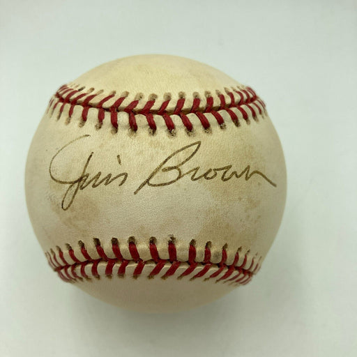 Jim Brown Signed Official American League Baseball JSA COA