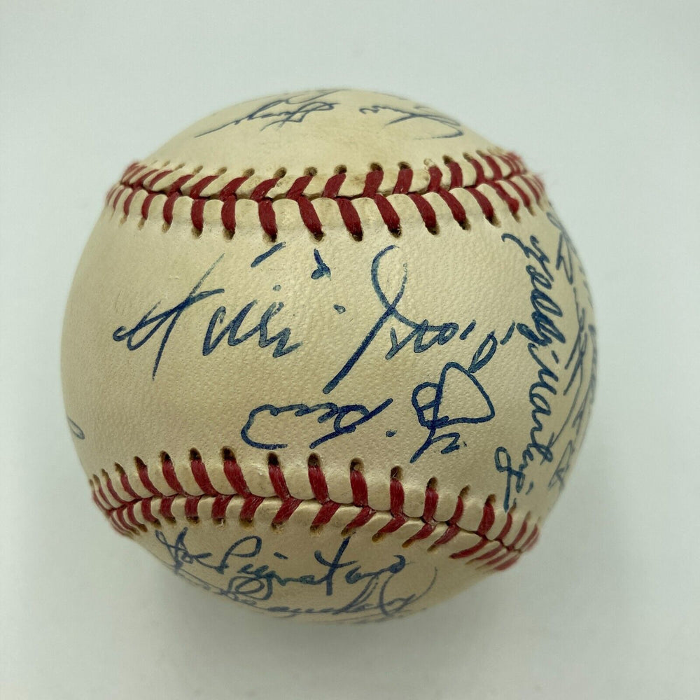 Beautiful 1973 New York Mets NL Champs Team Signed Baseball Willie Mays JSA COA