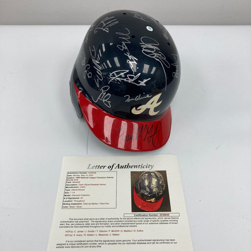 1995 - 1996 Atlanta Braves Team Signed Authentic Atlanta Braves Helmet JSA COA