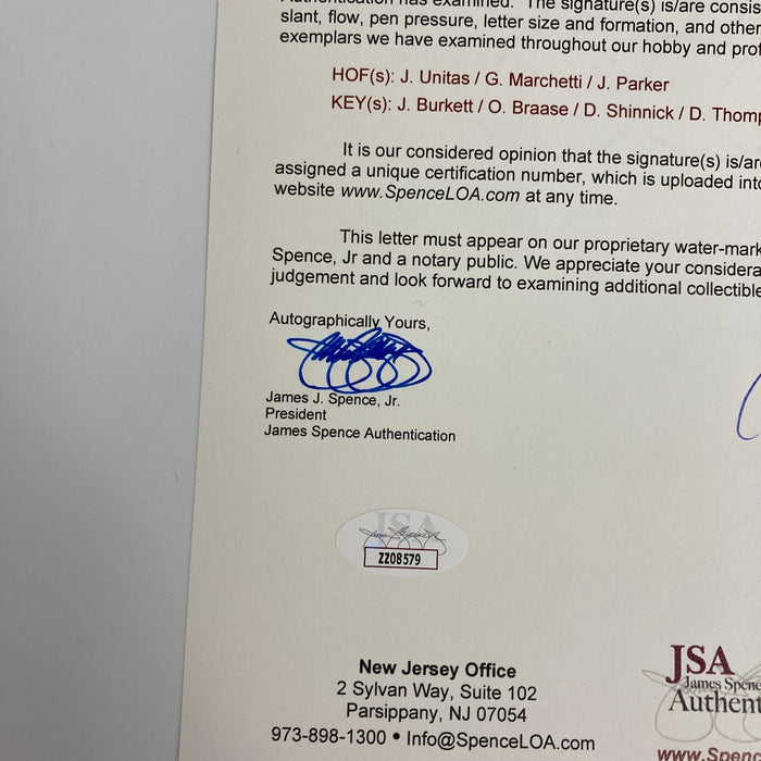 Johnny Unitas 1962 Baltimore Colts Team Signed Football JSA COA