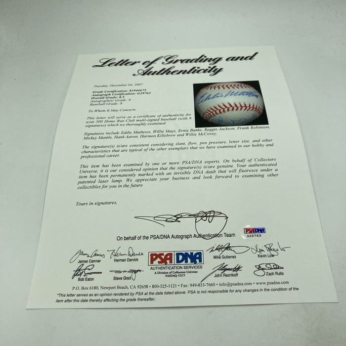 Mickey Mantle Willie Mays Aaron 500 Home Run Signed Baseball PSA DNA Auto Mint 9