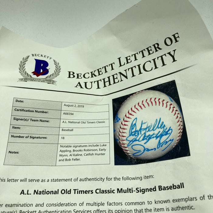 Brooks Robinson HOF Signed Cracker Jack Old Timers Game Baseball Beckett COA