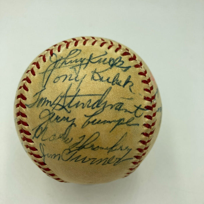 1958 New York Yankees World Series Champs Team Signed Baseball JSA COA