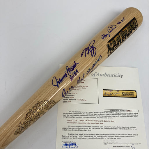 Greatest Catchers Signed Bat Yogi Berra Johnny Bench Carter Rodriguez Piazza JSA