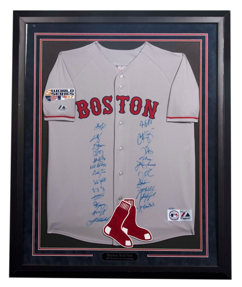 Beautiful 2007 Boston Red Sox Team WS Champs Signed World Series Jersey Steiner