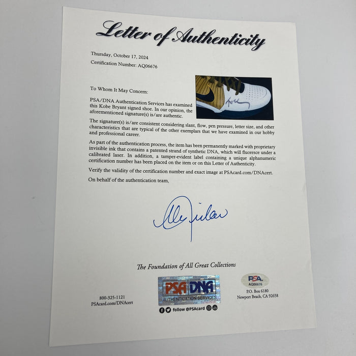 Kobe Bryant 2009 Dual Signed Game Used Kobe IV PE Sneakers Shoes PSA DNA & LOP