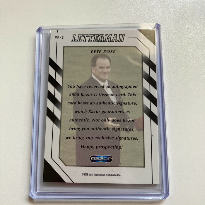 2008 Razor Letterman Pete Rose Auto Patch Signed Baseball Card