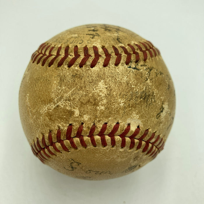 Extraordinary Jesse Burkett Signed Inscribed STAT Baseball JSA COA HOF Dec. 1953