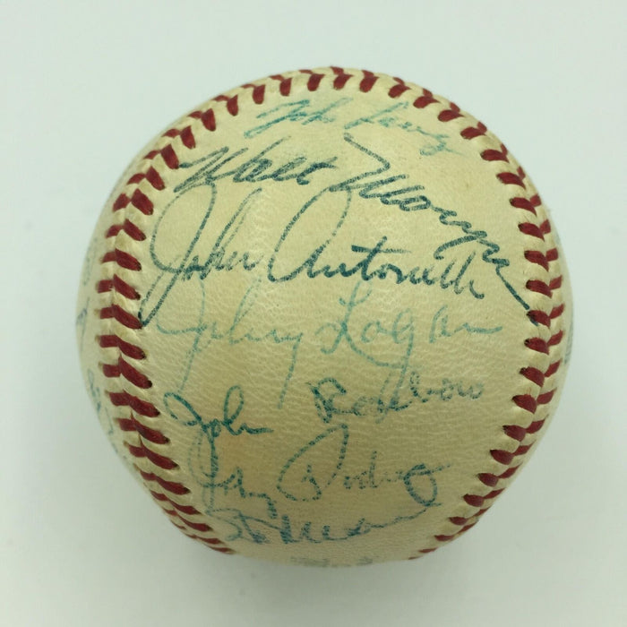 1958 All Star Game Team Signed Baseball Willie Mays Hank Aaron Ernie Banks JSA