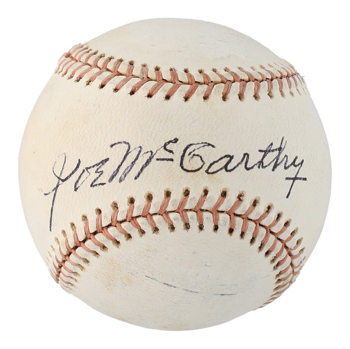 Beautiful Joe Mccarthy Single Signed American League Baseball With JSA COA