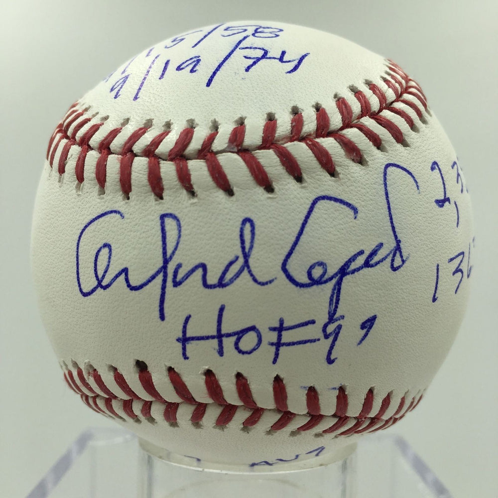Orlando Cepeda Signed Heavily Inscribed Stat Baseball MLB AUTHENTICATED