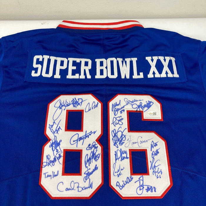 1986 New York Giants Super Bowl Champs Team Signed Jersey JSA