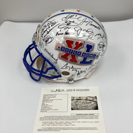 Beautiful Super Bowl MVP's Signed Helmet 40 Sigs With Tom Brady JSA COA