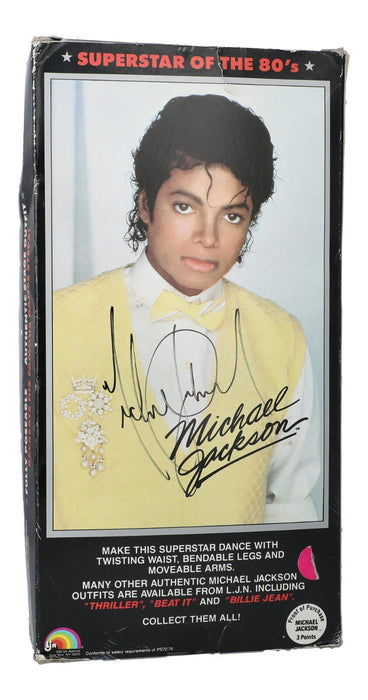 Michael Jackson Twice Signed Superstar of The 80's Action Figure PSA DNA COA