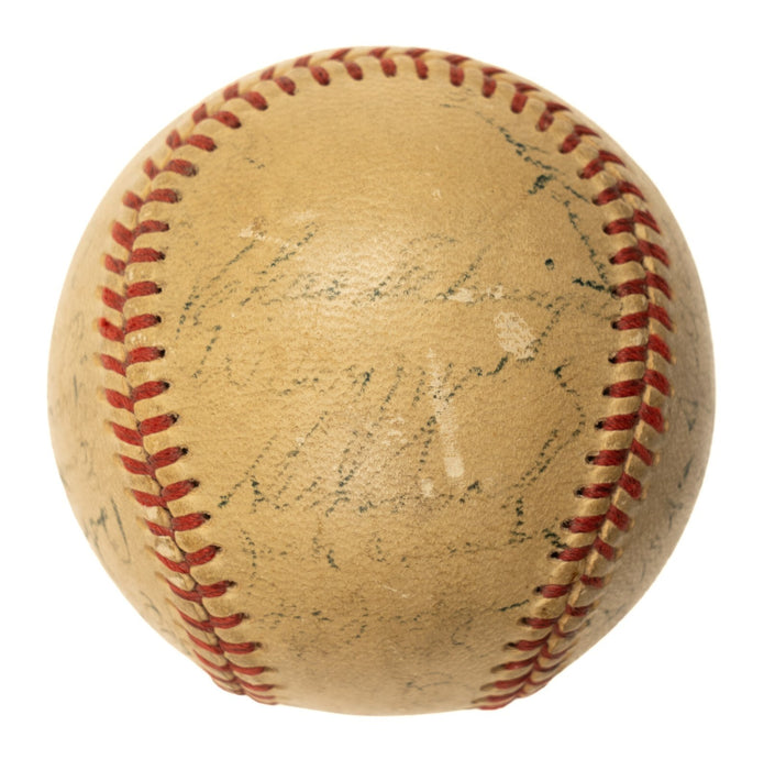 Babe Ruth Ty Cobb Cy Young Jimmie Foxx Tris Speaker HOF Signed Baseball JSA COA