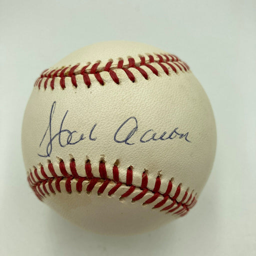 Hank Aaron Signed Official National League Baseball JSA COA