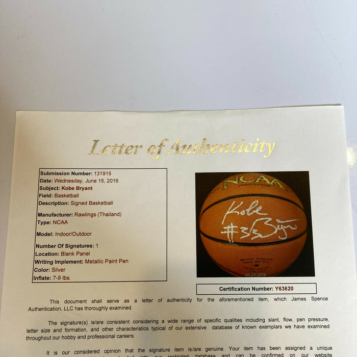 Beautiful Kobe Bryant #33 Pre Rookie (High School Era) Signed Basketball JSA COA