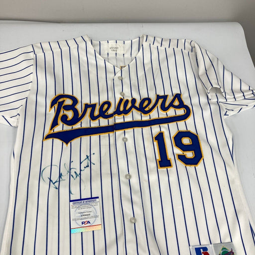 Robin Yount Signed 1992 Game Issued Milwaukee Brewers Jersey PSA DNA & MEARS COA