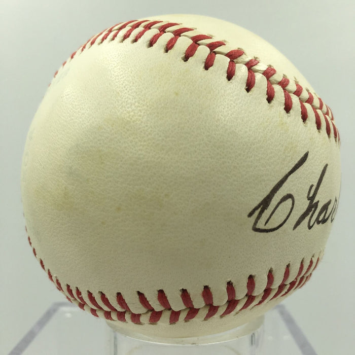 Beautiful Charlie Grimm Signed Autographed Baseball Chicago Cubs Manager PSA DNA