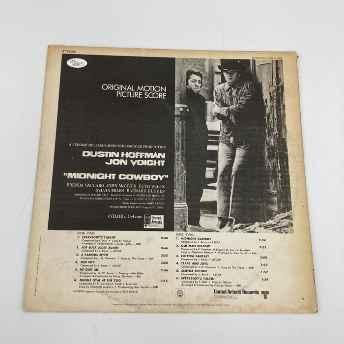 Dustin Hoffman & Jon Voight Signed MIDNIGHT COWBOY SOUNDTRACK LP JSA COA