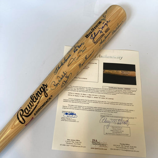 Willie Mays New York Giants HOF Legends Signed Baseball Bat 34 Sigs JSA COA